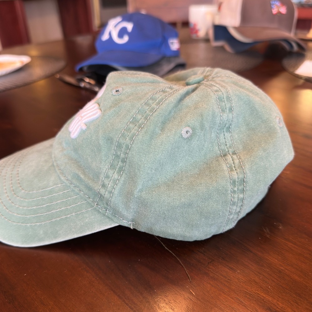Unbranded Day Off Baseball Cap Sage Green Washed Cotton Camo Underbrim OSFM - Picture 2 of 5
